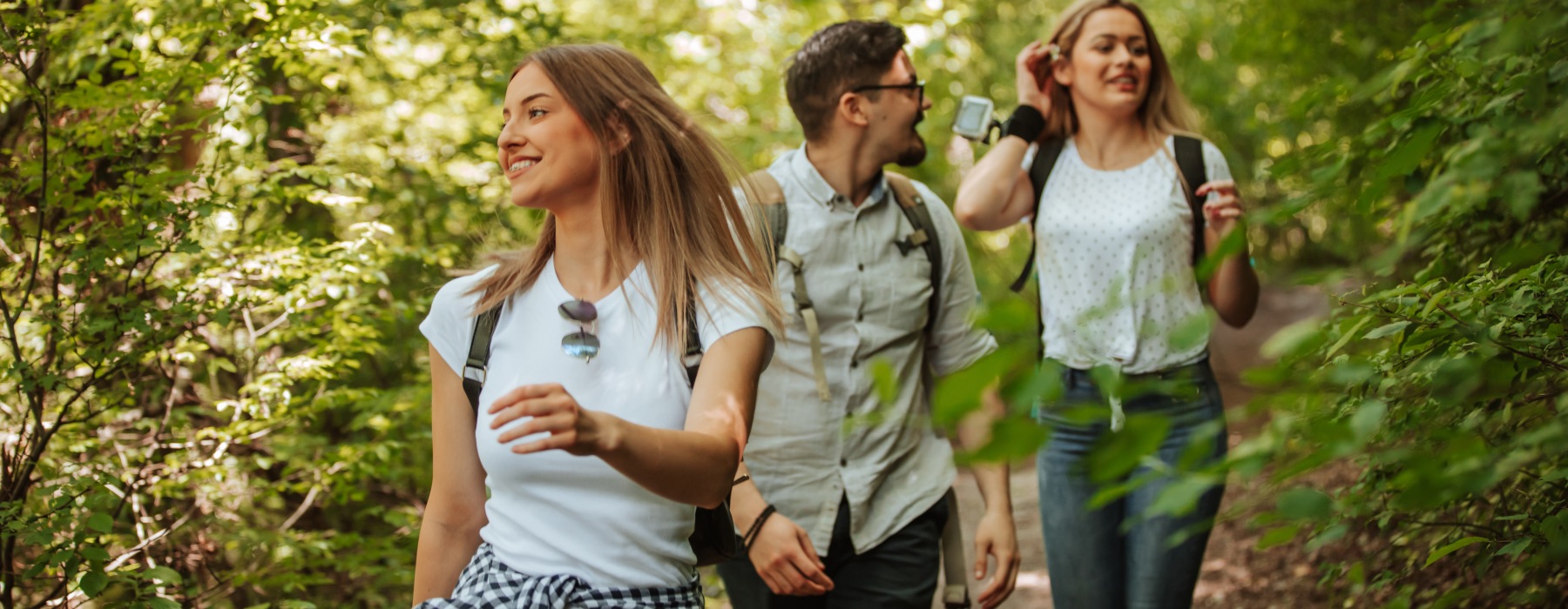 residents walking in nature